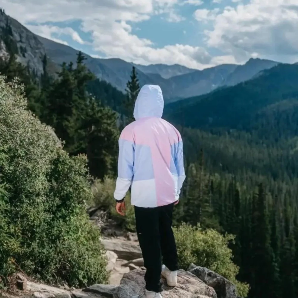 Unisex Pastel Colorblock Jacket.